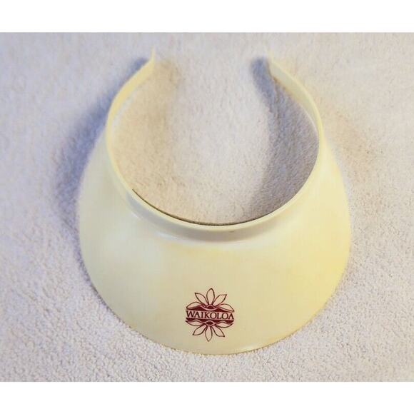 VTG 80s WAIKOLOA HAWAII Big Island ONE SIZE GOLF SUN VISOR Hat Hard Plastic Logo - Picture 7 of 7